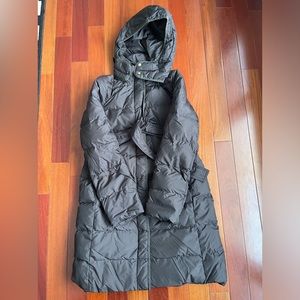 J. Crew Tie Waist Long Puffer Coat | Navy | Women’s Size Small